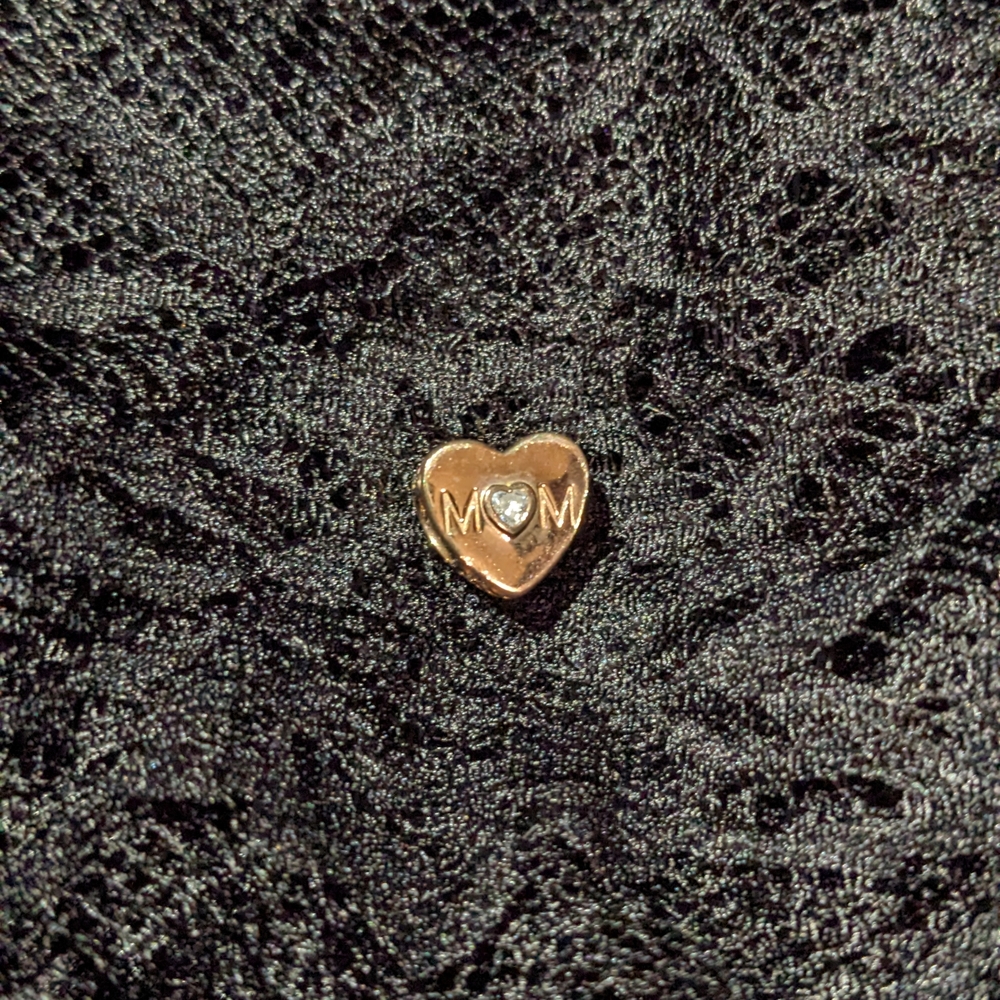 Pandora Rose Gold Heart 'Mom' Charm With Heart Cutout Accents